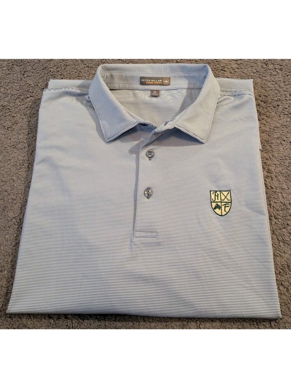 Peter Millar Summer Comfort Hamilton Farm Golf Club Striped Polo Men's XL